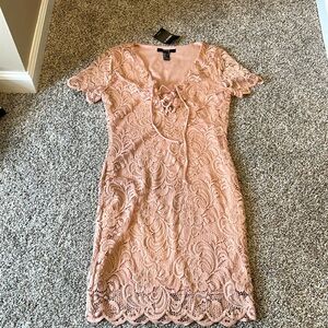Forever 21 Pink lace mini Shift dress s